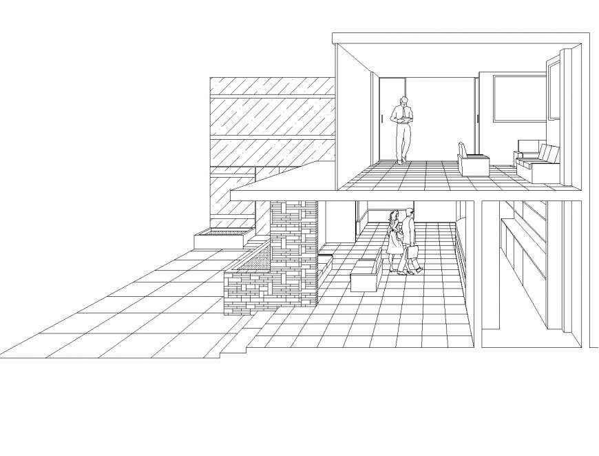 Detail building elevation autocad file