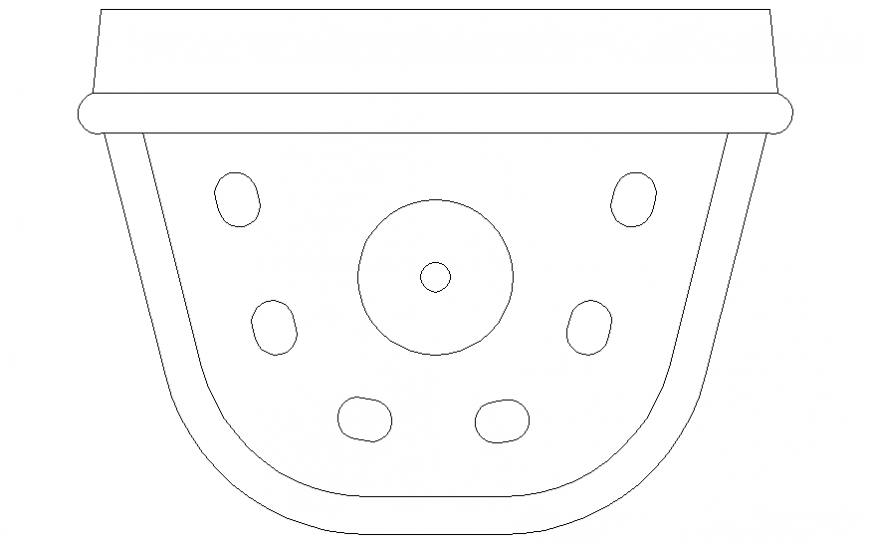 Detail drawing of planter with design in dwg file.