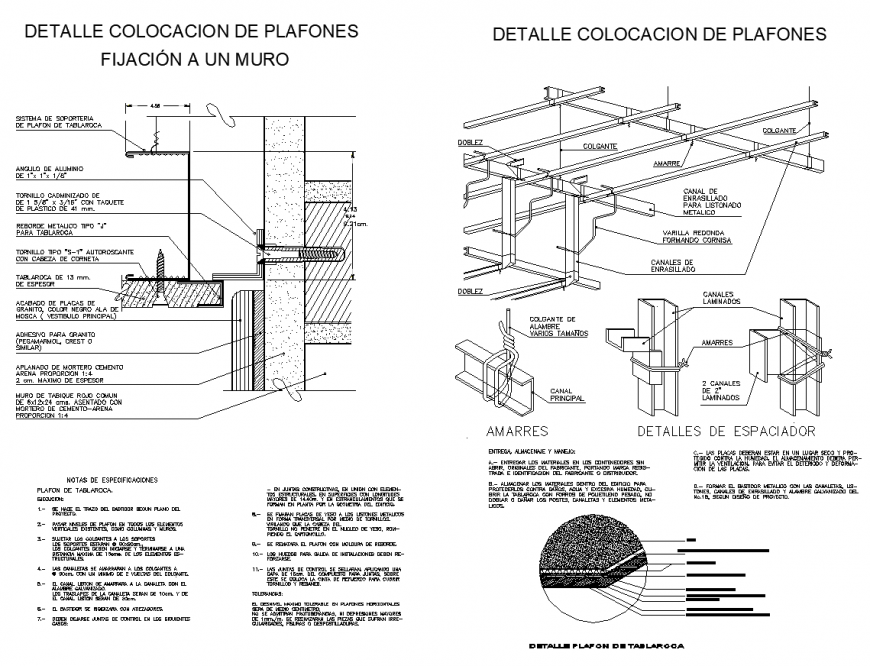 Detail drawing of suspended ceiling drawing in dwg file