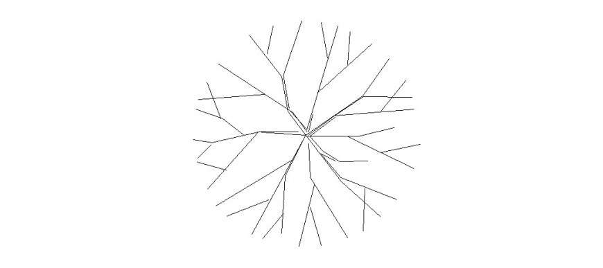Detail Elevation of landscaping trees 2d view autocad file