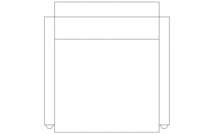 Detail Elevation of single chair 2d drawing furniture block dwg file