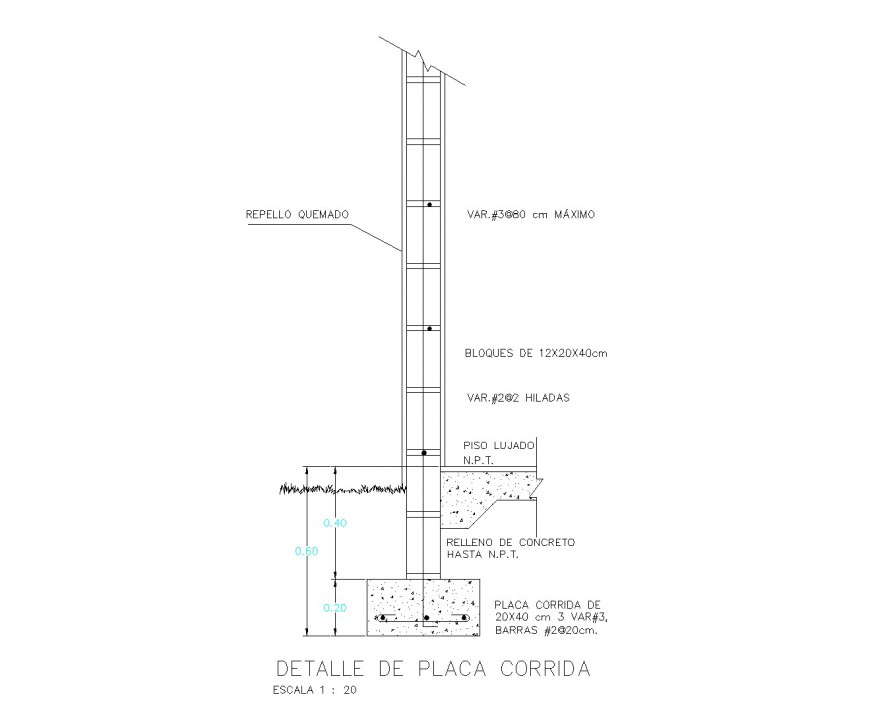 Detail foundation section plan layout file