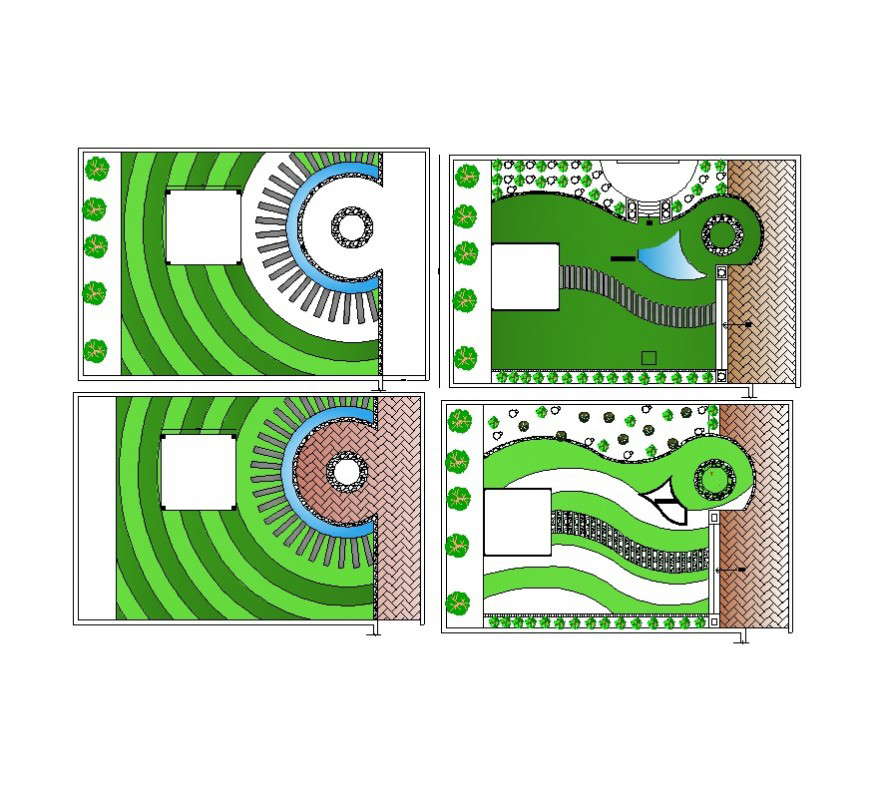 Detail garden area drawing in autocad