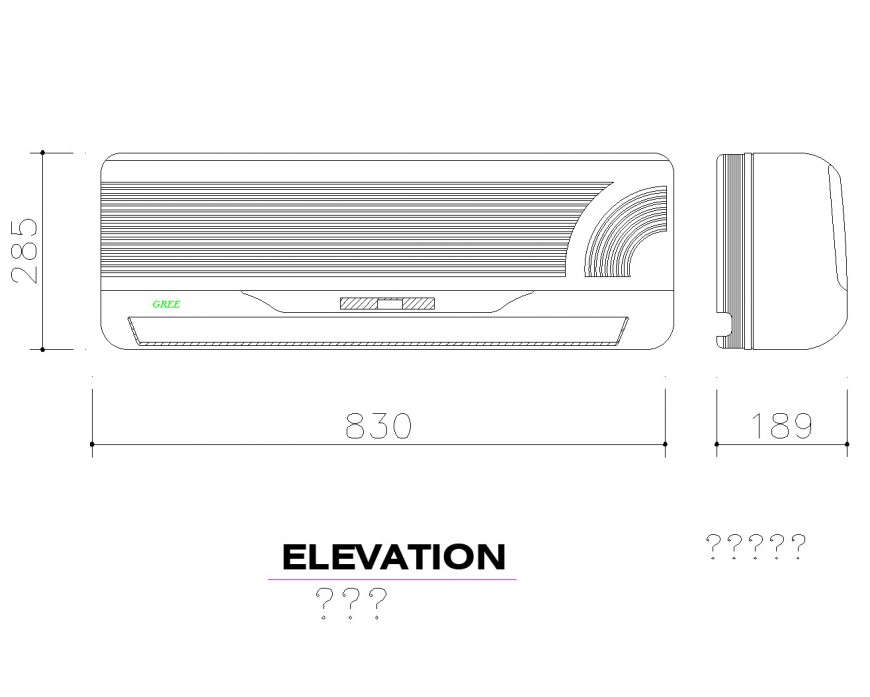 Detail of Air conditioner autocad blocks file