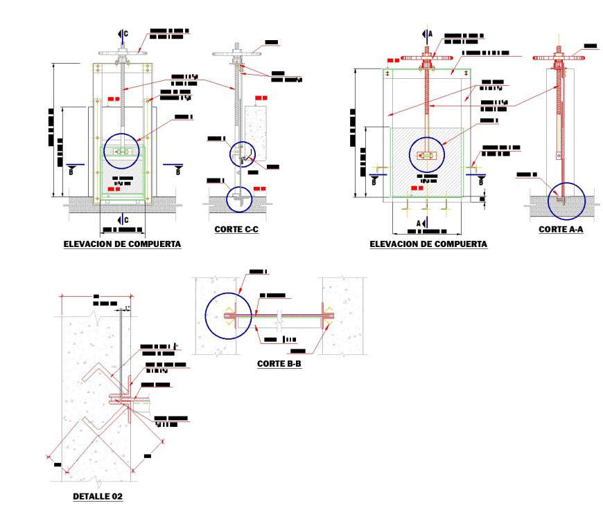 Detail of channel computer section plan autocad file