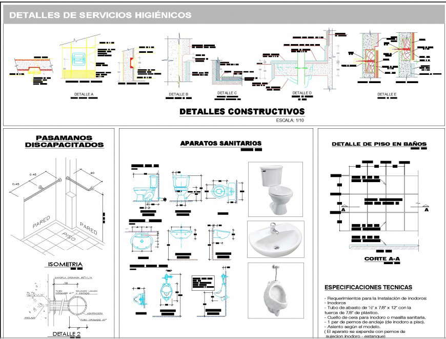 Detail of construction plan autocad file
