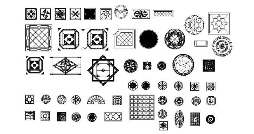 Detail of design block 2d drawings in autocad software