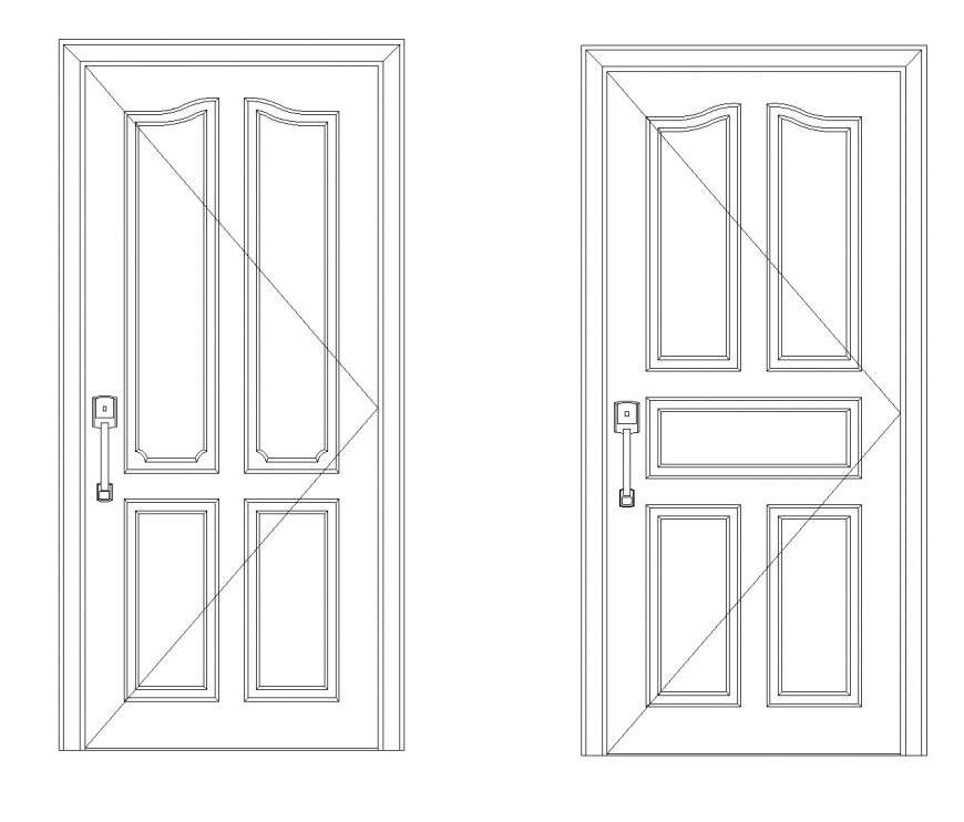 Detail of door elevation plan autocad file