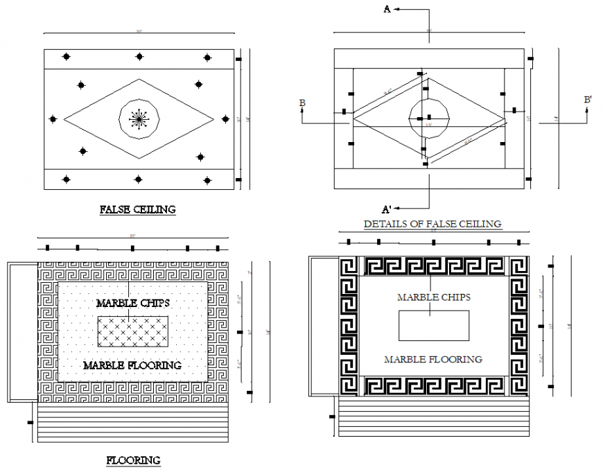 Detail of false ceiling detail dwg file