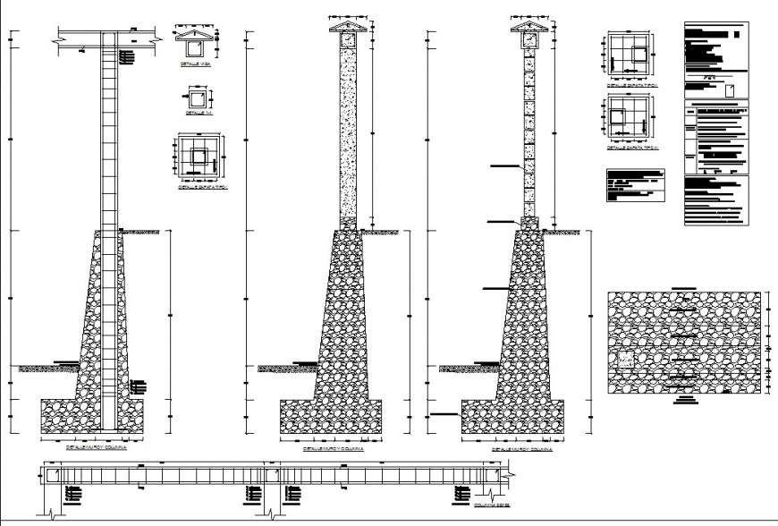 Detail of foundation plan and section layout file