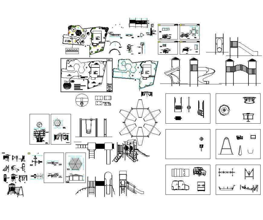 Detail of garden automation blocks layout autocad