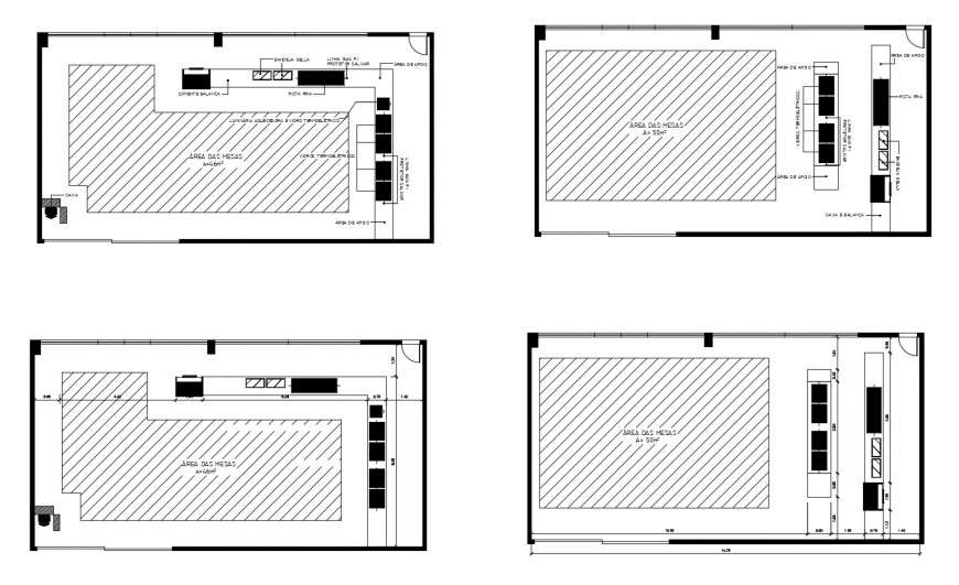 Detail of kitchen and dining area 2d view autocad file
