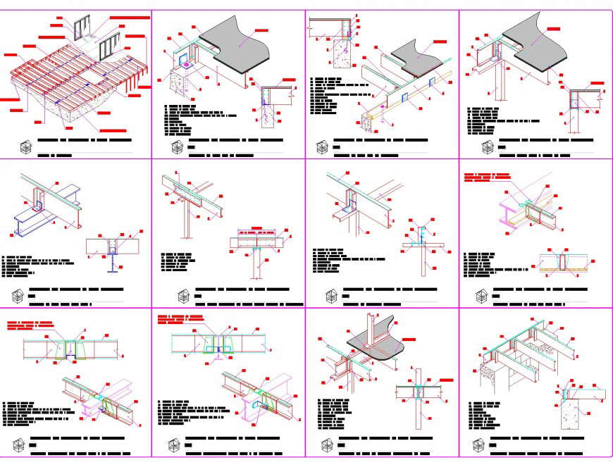 Detail of mezzanines plan and section dwg file