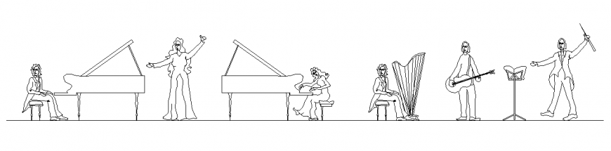 Detail of Musicisti plan autocad file