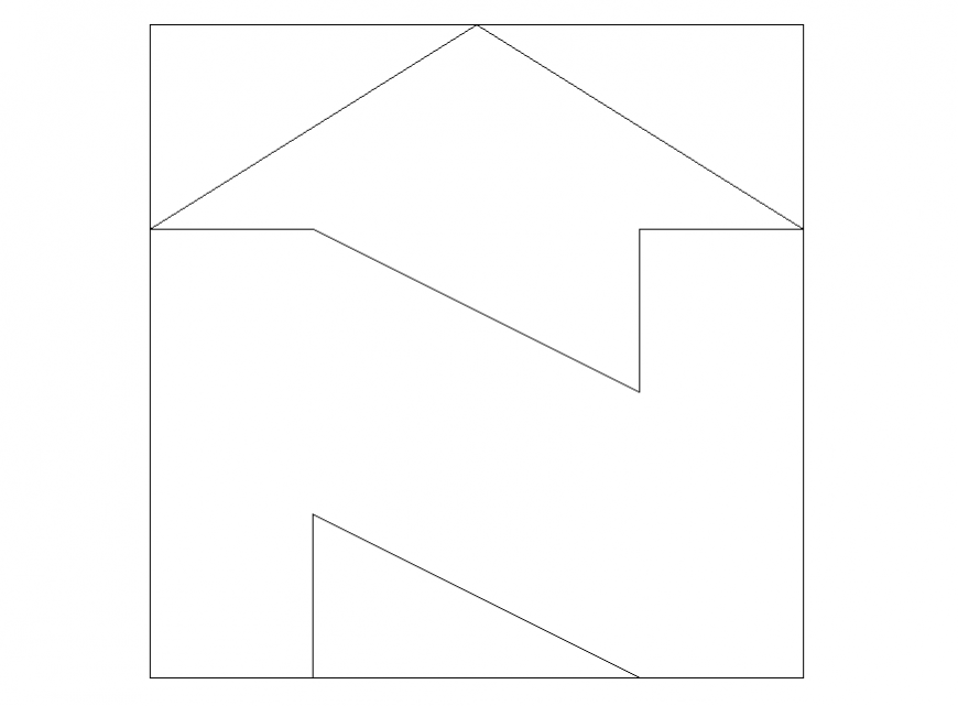 Detail of north direction 2 d plan autocad file