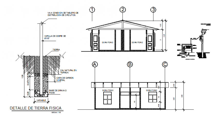 Detail of physical earth autocad file