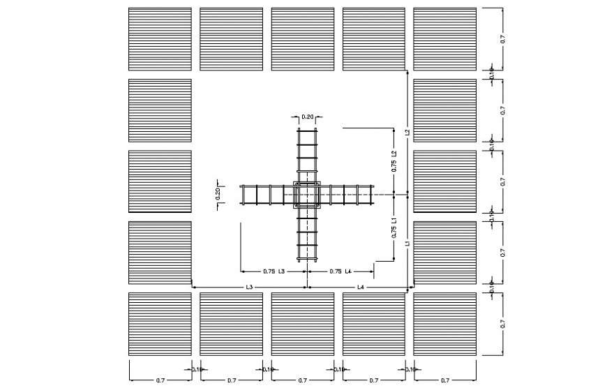 Detail of RCC structural units drawing in autocad