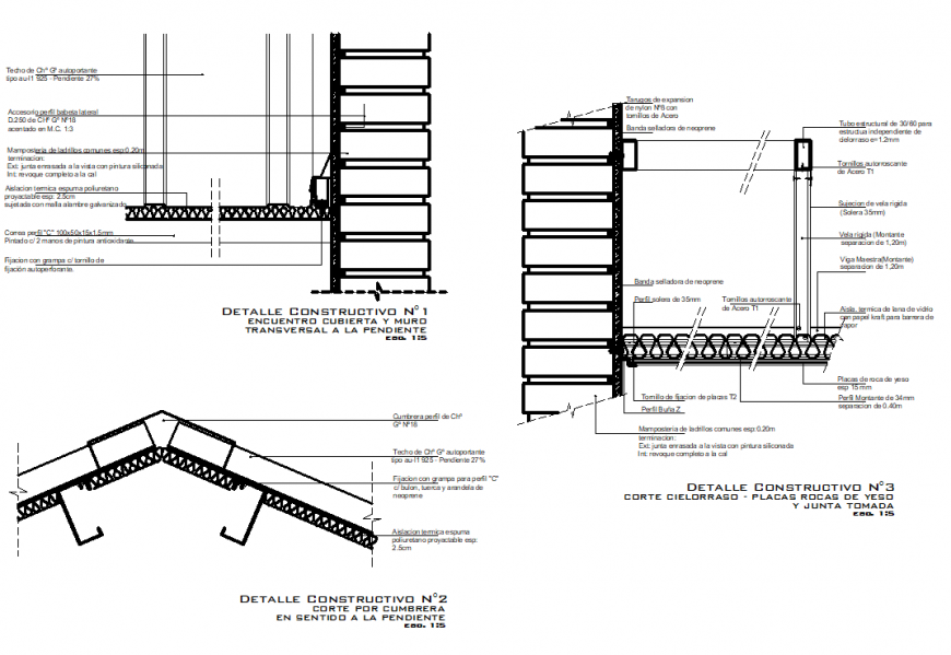Detail of roof and ceiling plan autocad file