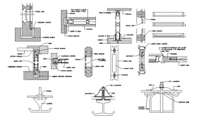 Detail of structure drawings 2d view in autocad