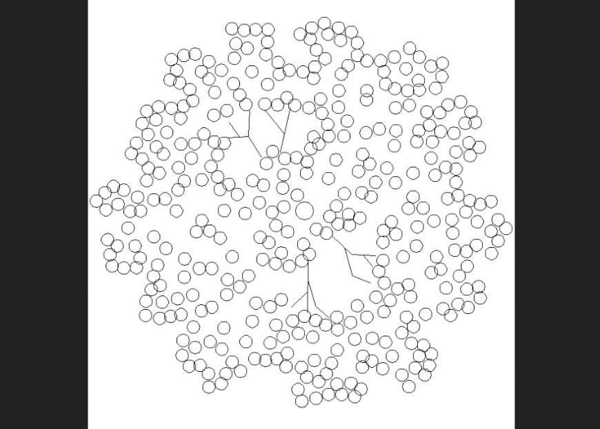 Detail of tree plan dwg file.