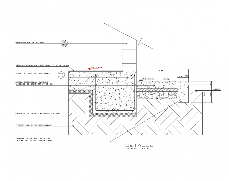 Detail perimeter side walk layout file