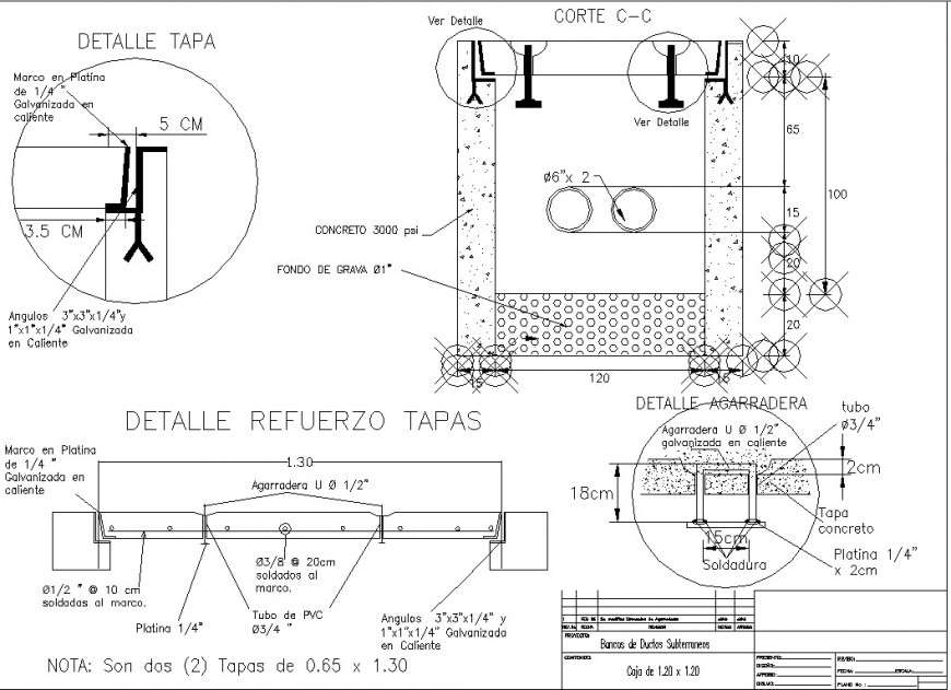 Detail reinforcement caps drawing in dwg AutoCAD file.