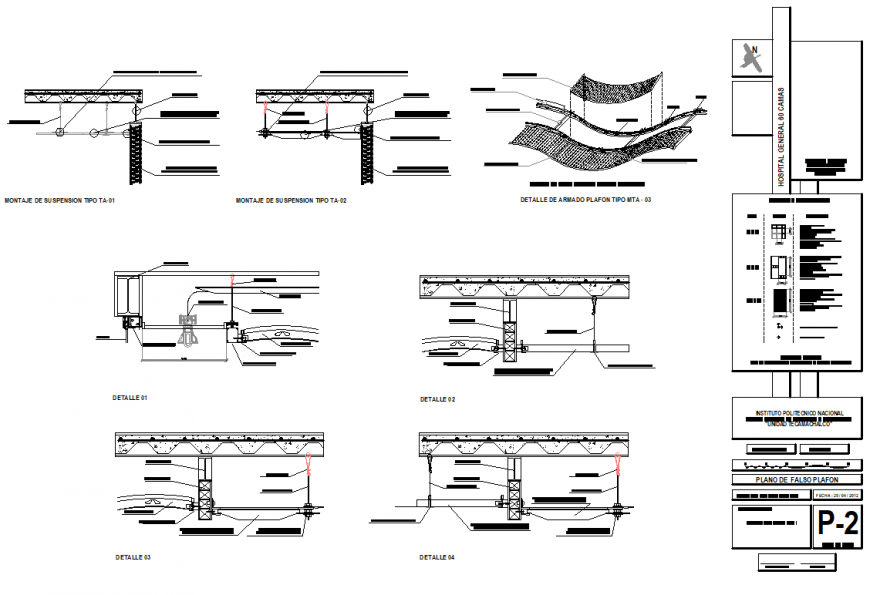 Detail Roof section plan dwg file
