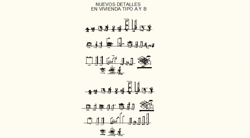 Detail sanitary blocks and kitchen fitting layout file