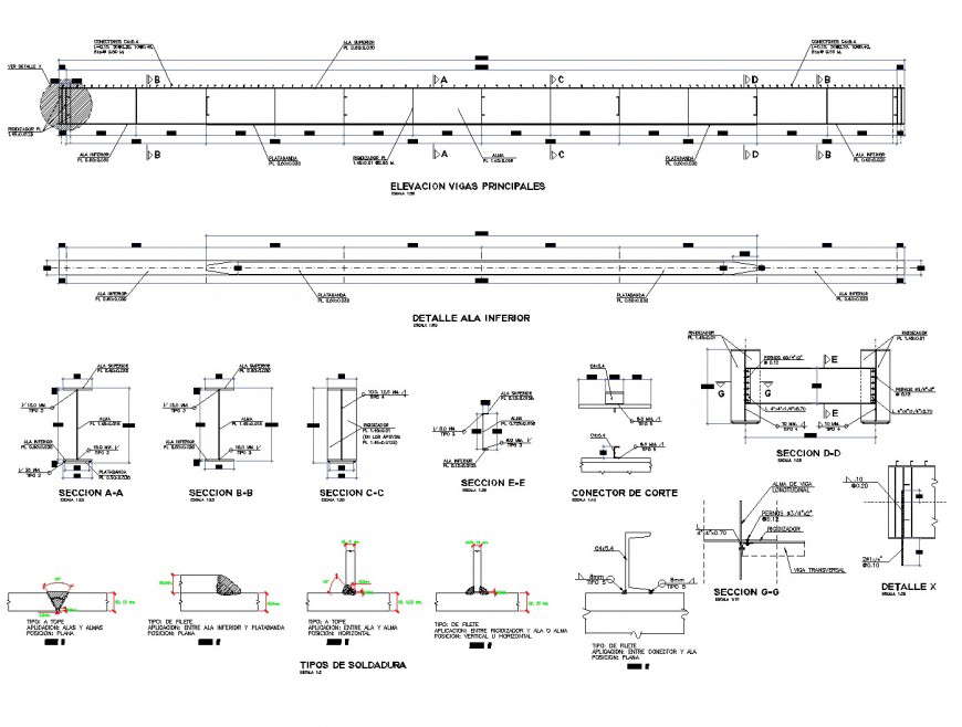 Detail slab beam bridge plan layout file