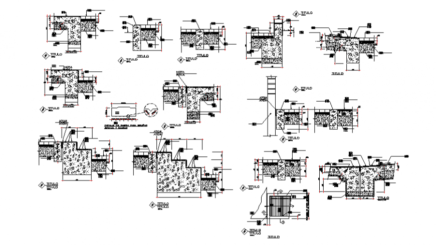 Detail treats section autocad file