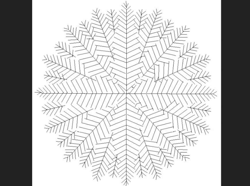Detailing of a tree plan dwg file.
