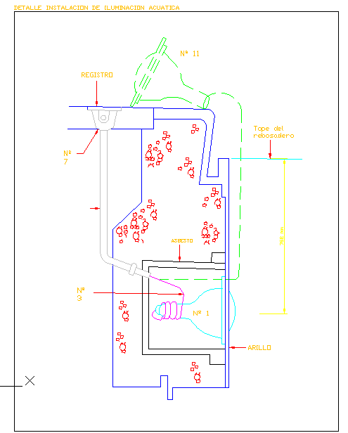 details of an installation of aquatic ilumination