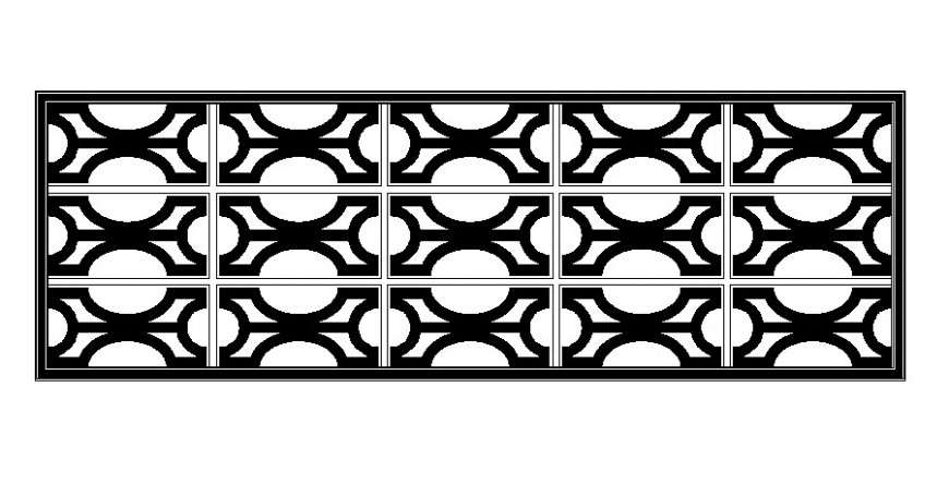 Details of railing block design autocad file