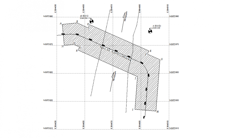 Diagraph hatching leveling plan