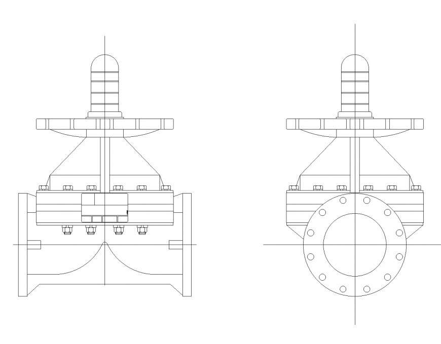 Diaphragm valve plan dwg file