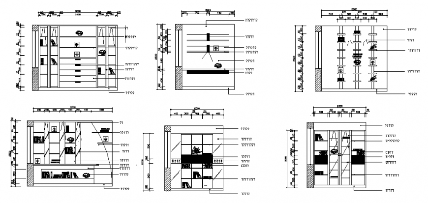 Different design of wall drop elevation detail dwg file