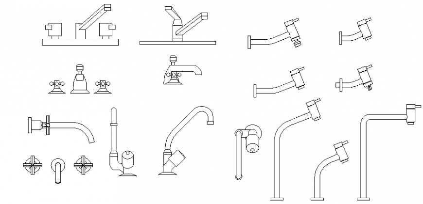 Different shape of trap plan detail dwg file