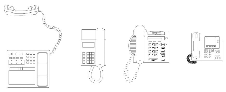 Different telephone detail 2d view layout file