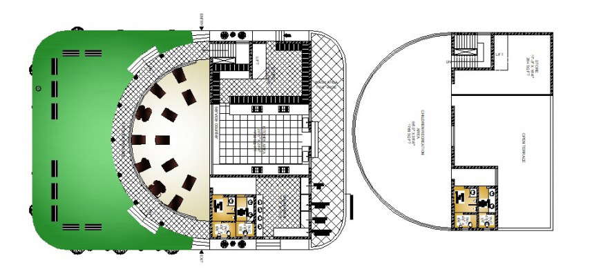 Dining and kitchen area plan in AutoCAD file