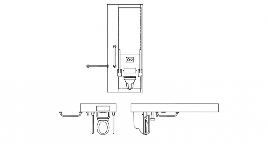 Disabled toilet arrangement sectional detail