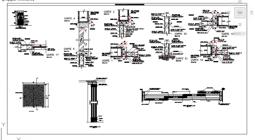 Door and screen detail drawing of Hospital design drawing