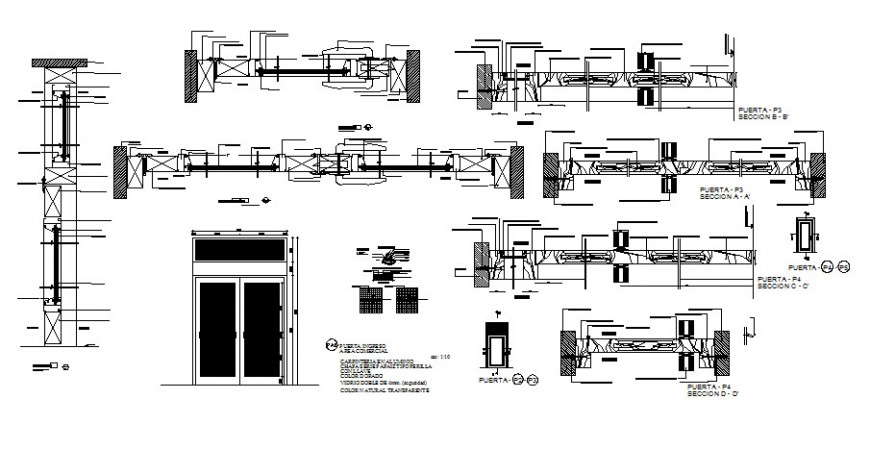 Door block fitting details are provided in autocad file