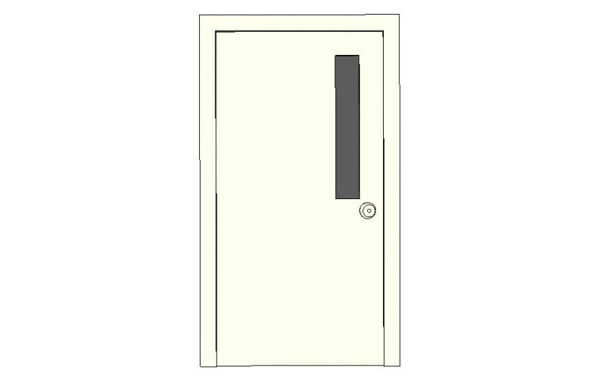 Door glass commercial in elevation of sketch up