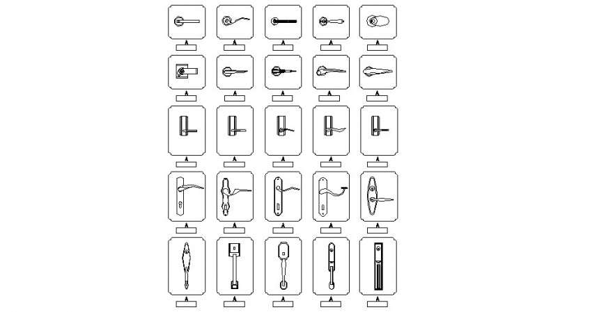 Door handles cad drawing