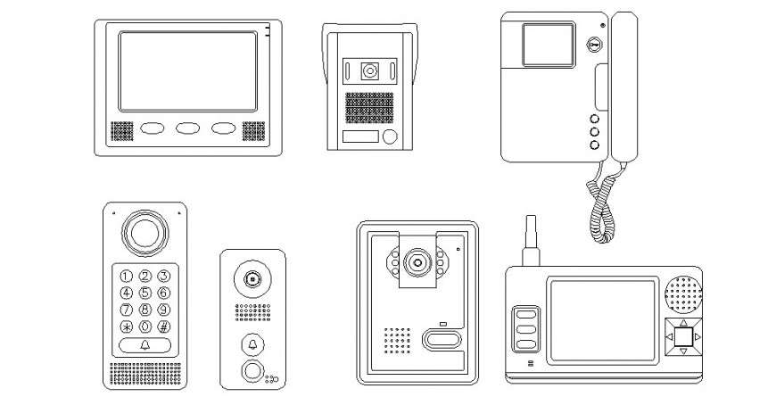 Door phone elevation layout file