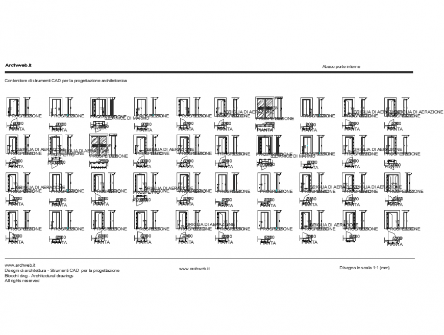 Door plan with detail dwg file.