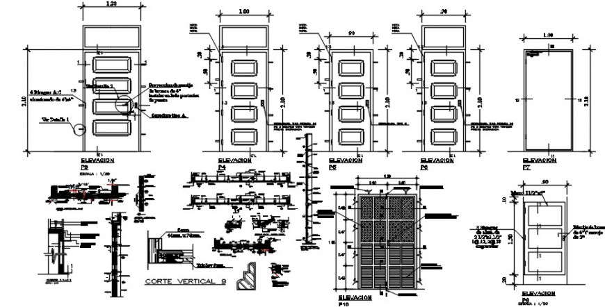 door section detail cad file
