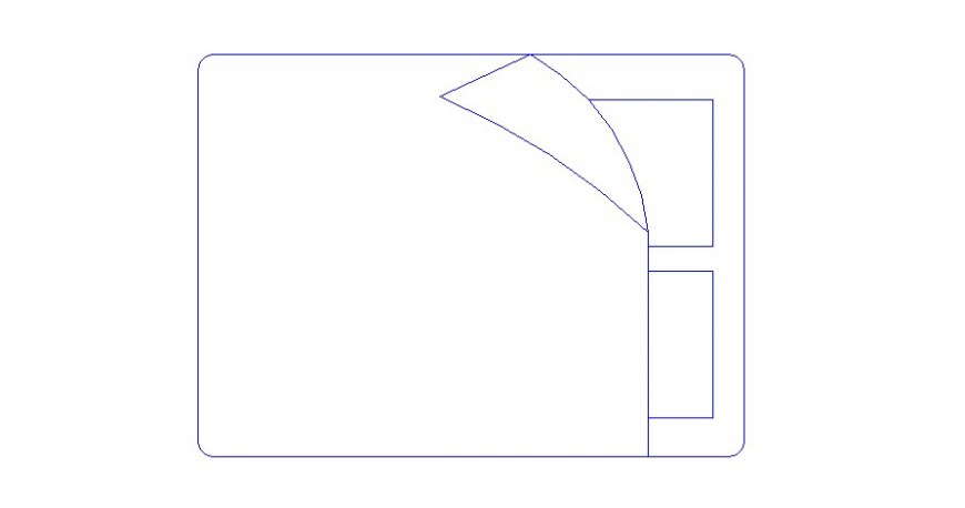 Double bed plan of furniture block in AutoCAD file