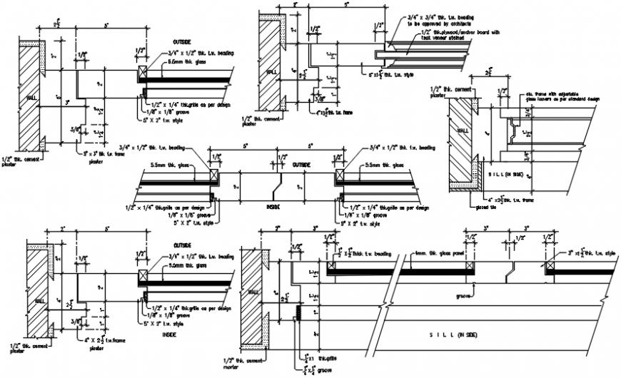 Double bed sectional elevation model file