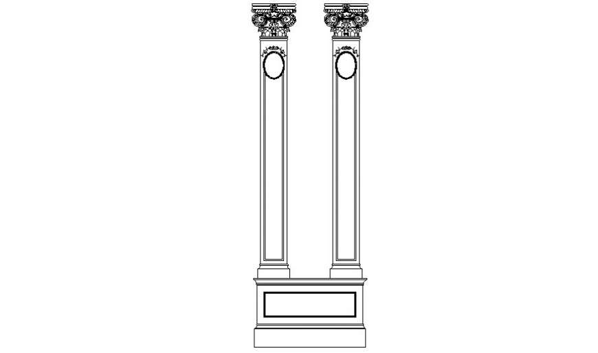 Double column cad block